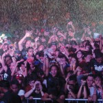 RAINS fail to dampen the enthusiasm of supporters of president-elect Rodrigo R. Duterte during his thanksgiving party in Davao City Saturday. (Ali Vicoy)