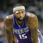 In this Dec. 7, 2016 photo, Sacramento Kings' DeMarcus Cousins (15) waits for an in bound during an NBA basketball game against the Dallas Mavericks in Dallas. Cousins and teammate Matt Barnes are being sued after a Dec. 5, 2016 nightclub altercation in New York. The federal court lawsuit filed Wednesday, Dec 7, says a couple was attacked Monday at a nightclub in Manhattan's Chelsea neighborhood. (AP Photo/Tony Gutierrez)