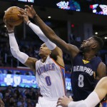 Oklahoma City Thunder guard Russell Westbrook (AP Photo/Sue Ogrocki)