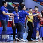The referee stops Arellano's Kent Salado from moving during the NCAA match against Benilde at Filoil Flying V Centre in San Juan, August 25, 2017 (Rio Leonelle Deluvio)