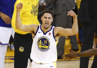 Golden State Warriors guard Klay Thompson (11). The Warriors won 115-86. (AP Photo/Ben Margot)