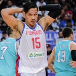 June Mar Fajardo of Gilas Pilipinas reacts after losing to Kazakhstan last Nov. 30. (MB photo | Rio Leonelle Deluvio)