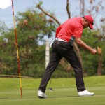 Edmund Yee of Luisita celebrates after sinking a birdie on the 18th hole. (Courtesy of PAL)