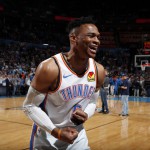 Russell Westbrook #0 of the Oklahoma City Thunder (Jeff Haynes/NBAE via Getty Images/AFP)