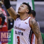 Ray Parks Jr. celebrates after helping Blackwater to a 108-107 overtime win over Ginebra on Friday. (MB photo | Rio Deluvio)