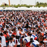 Participants in Go For Gold’s bid for Guinness World Record on Sunday at the Mall of Asia Concert Grounds in Pasay City. (MB phtoo | Rio Deluvio)