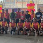 MMDA General Manager General Nicolas Torre III (green jersey), MPTC Tour of Luzon Chief Organizer and CEO Arrey Perez (sixth from left), Mad Management head Dinah Remolacio (black jersey) with the cycling executives. MPTC ToL Photo