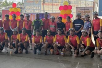 MMDA General Manager General Nicolas Torre III (green jersey), MPTC Tour of Luzon Chief Organizer and CEO Arrey Perez (sixth from left), Mad Management head Dinah Remolacio (black jersey) with the cycling executives. MPTC ToL Photo